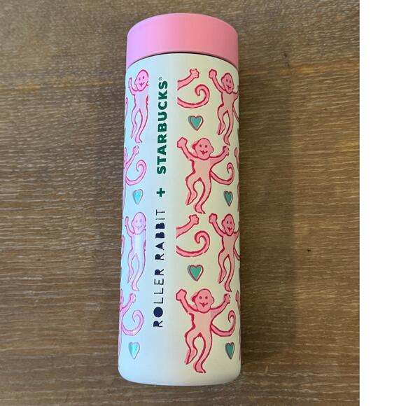 Roller Rabbit Other - ROLLER RABBIT X STARBUCKS Pink MIIR 16 oz Tumbler Christmas NEW